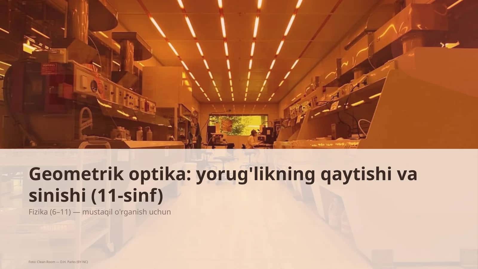 Geometrik optika: yorug'likning qaytishi va sinishi (11-sinf) 1