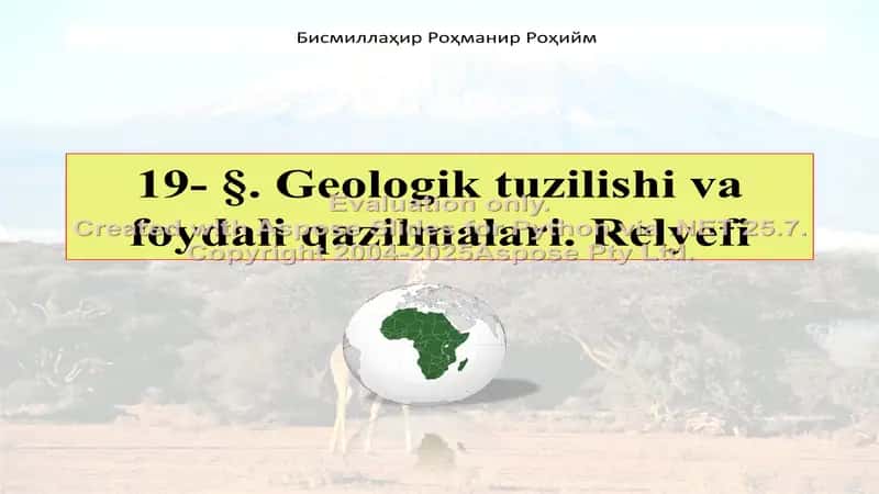 Geologik tuzilishi va foydali qazilmalari 1
