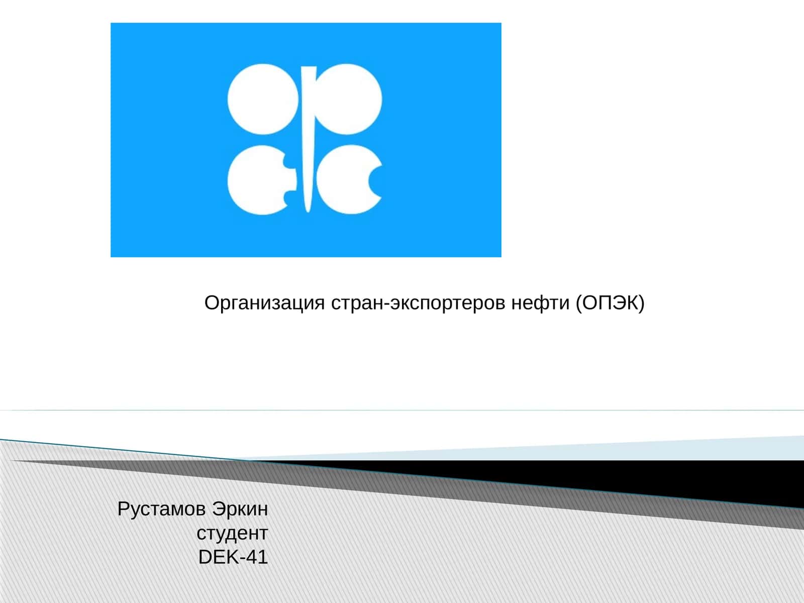 Организация стран-экспортеров нефти (ОПЭК) 1
