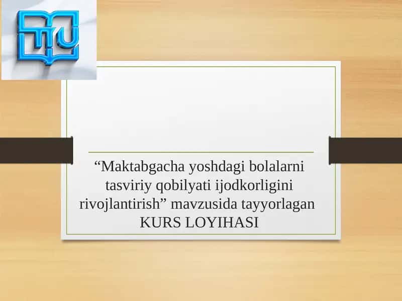 Maktabgacha Yoshdagi Bolalarni Tasviriylashtirish Kursi 1