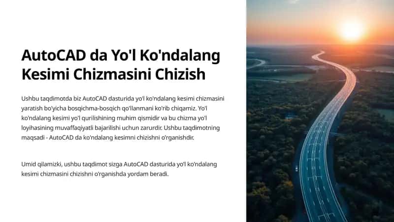 AutoCAD da Yo'l Ko'ndalang Kesimi Chizmasini Chizish 1