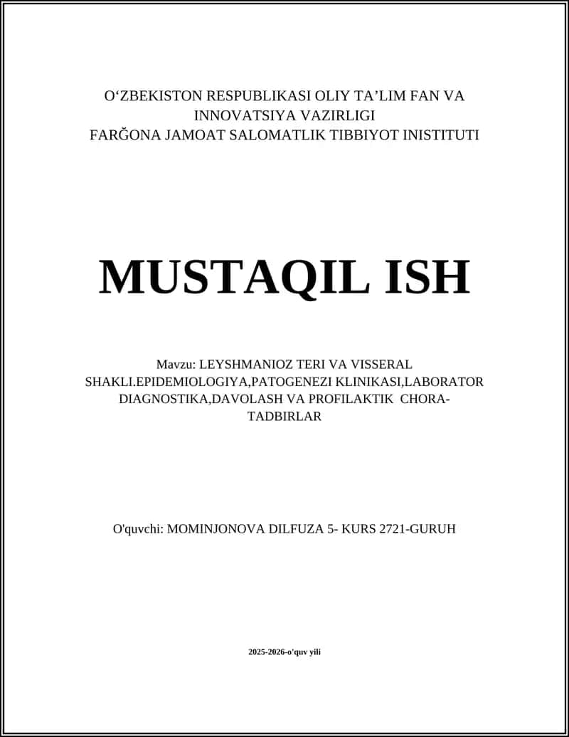 LEYSHMANIOZ TERI VA VISSERAL SHAKLI 1
