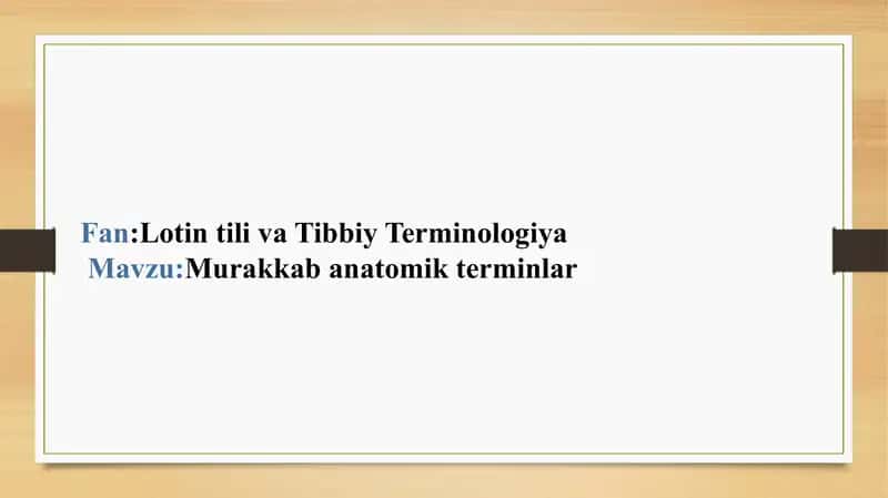 Anatomik terminlar 1