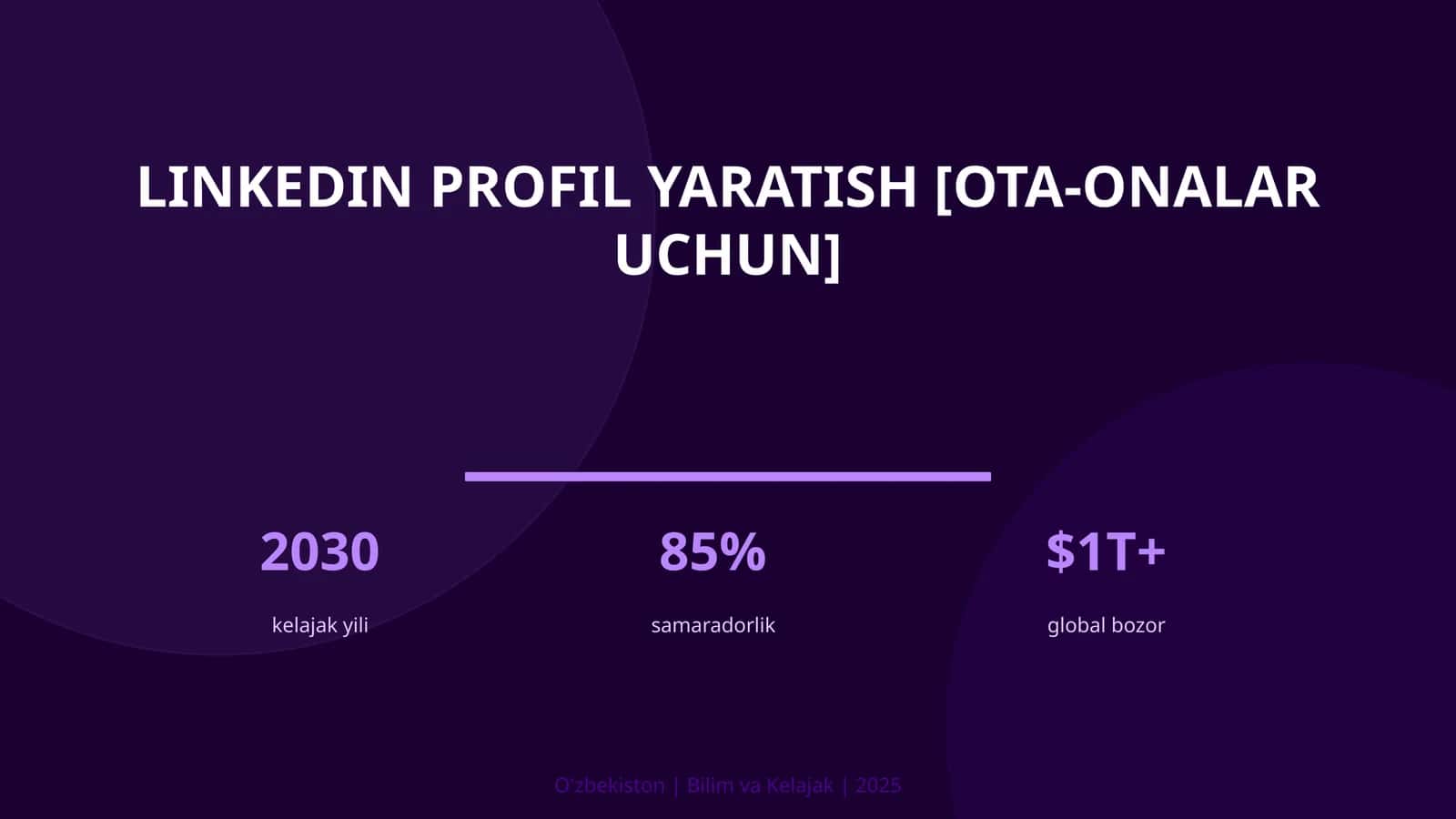LinkedIn profil yaratish [OTA-ONALAR UCHUN] 1