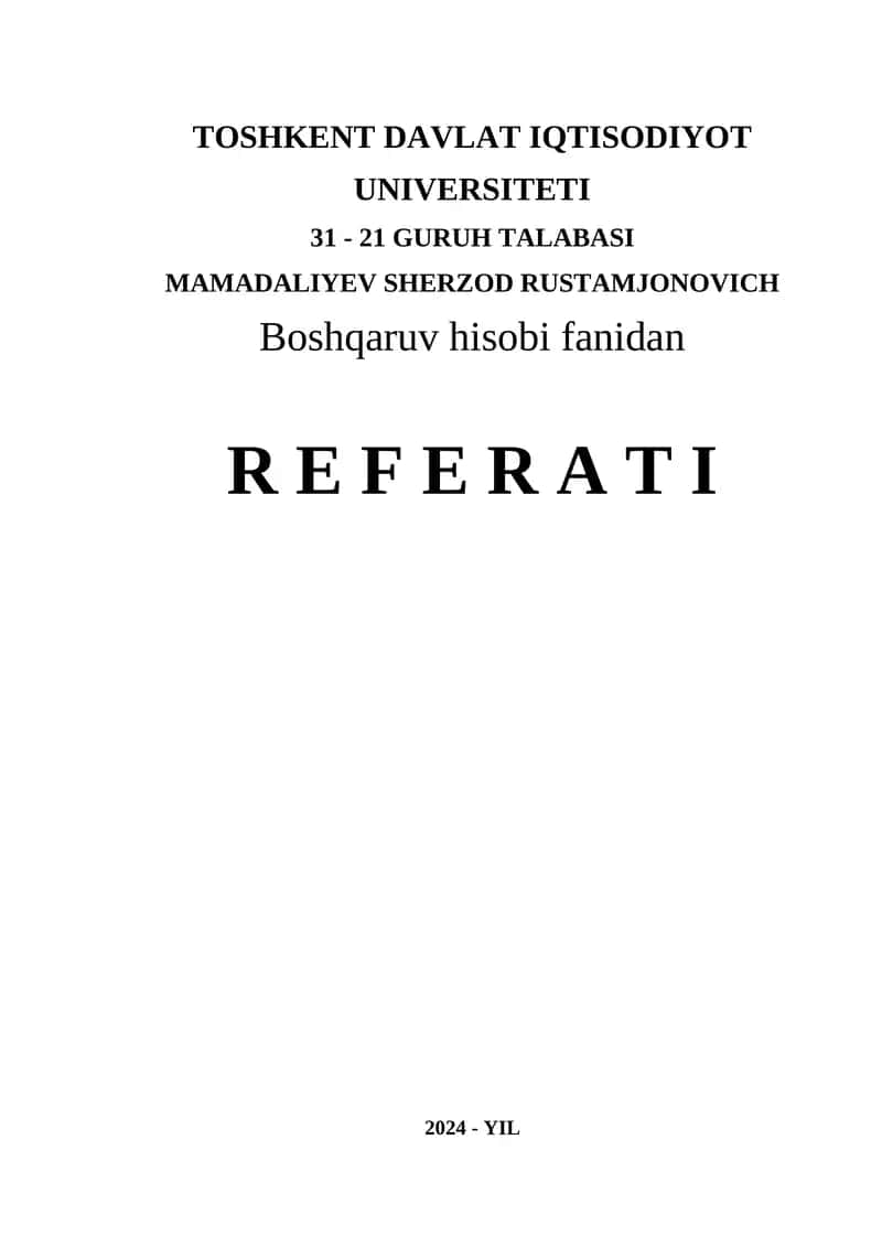 ISHLAB CHIQARISH TANNARXINI BUYURTMALAR BOʻYICHA ANIQLASH USULI 1