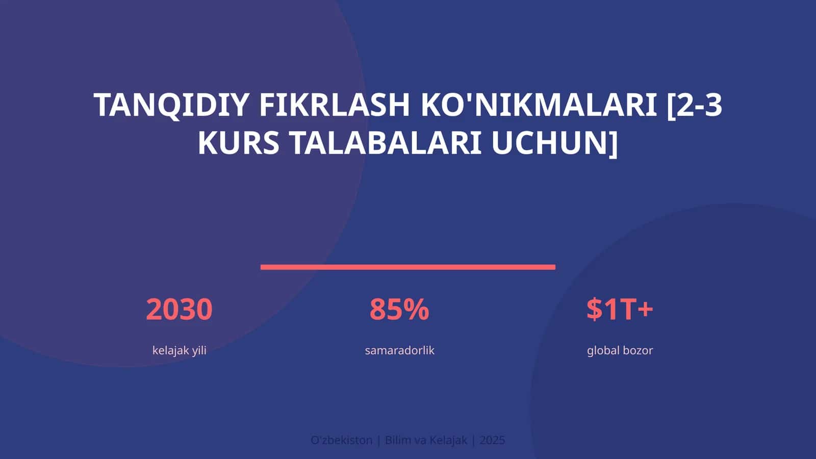 Tanqidiy fikrlash ko'nikmalari [2-3 kurs talabalari uchun] 1