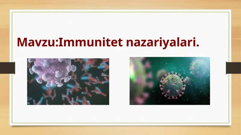Immunitet nazariyalari 1