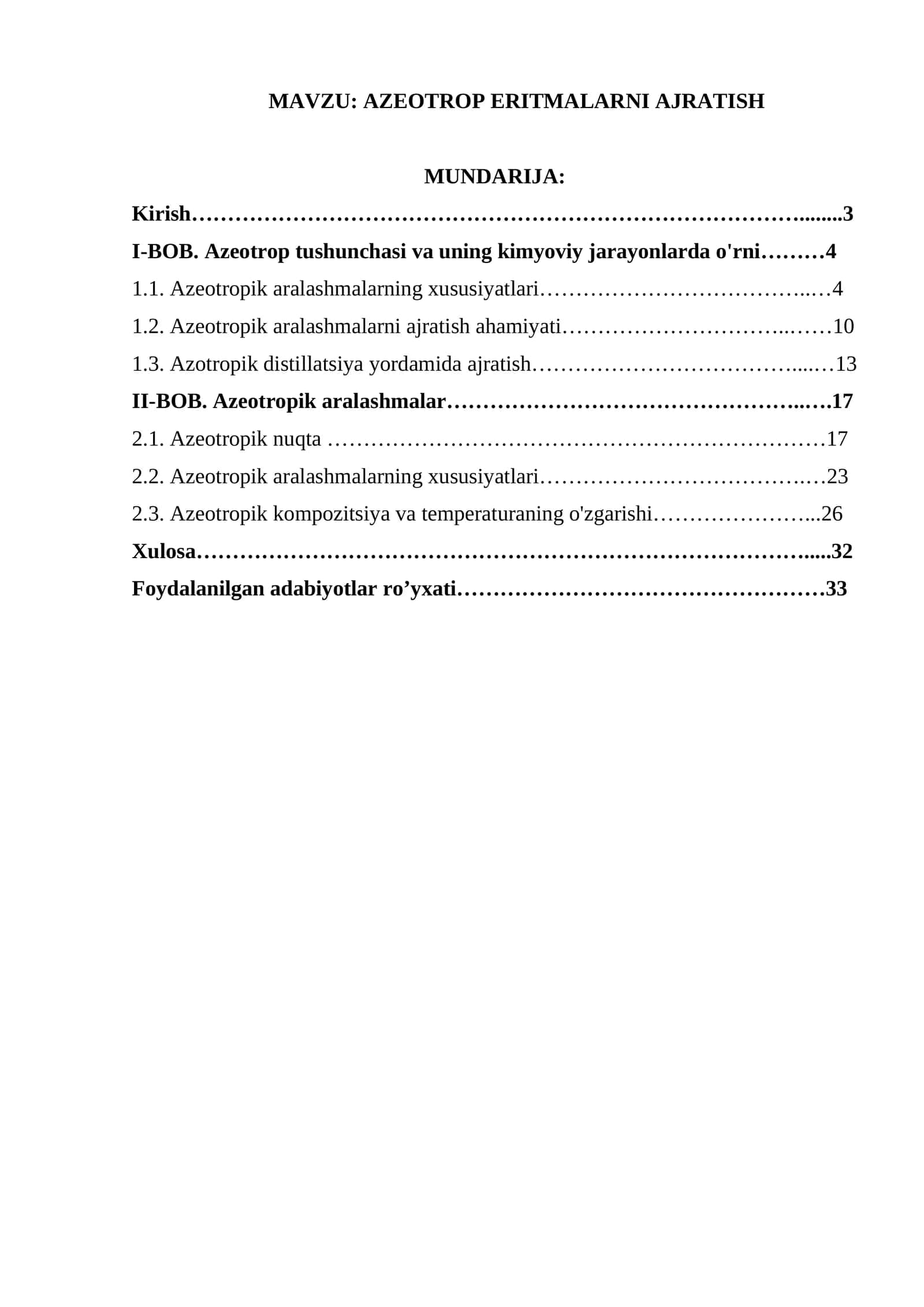 AZEOTROP ERITMALARNI AJRATISH 1