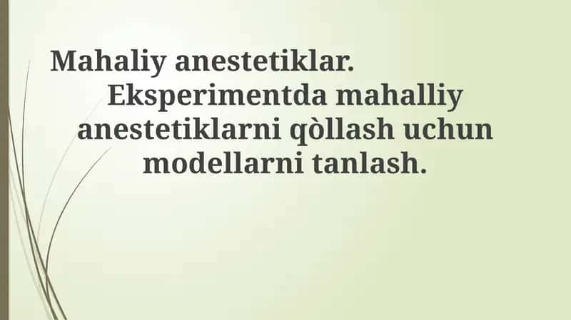 Mahalliy og'riqsizlantiruvchi vositalar 1