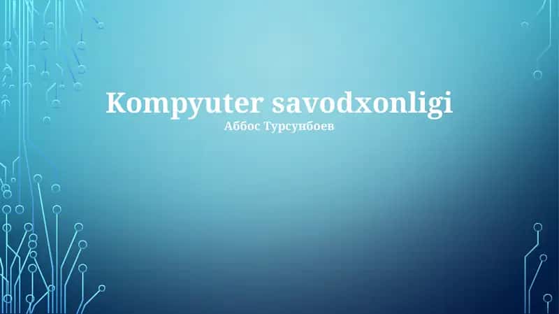 Kompyuter savodxonligi 1