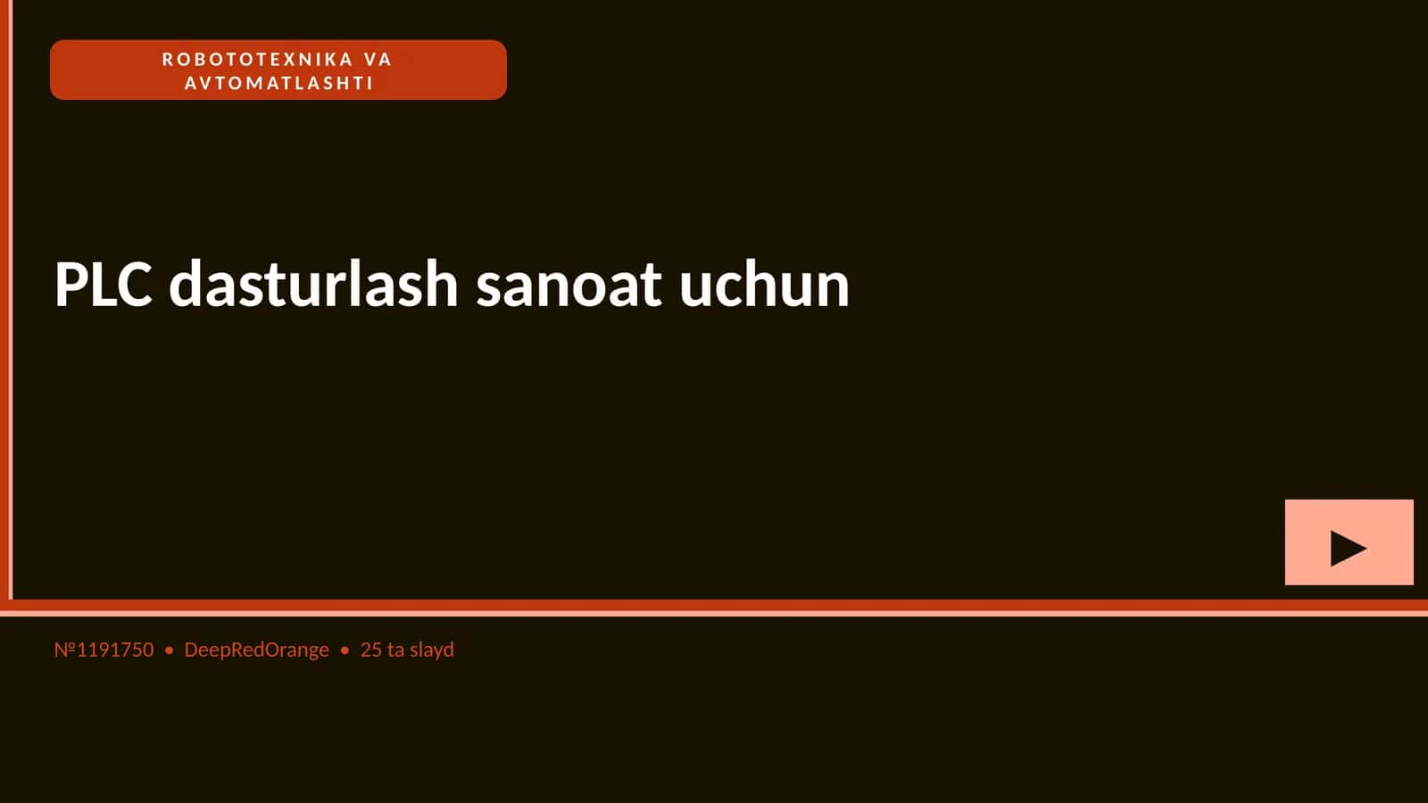 ROBOTOTEXNIKA VA AVTOMATLASHTI PLC dasturlash sanoat uchun 1