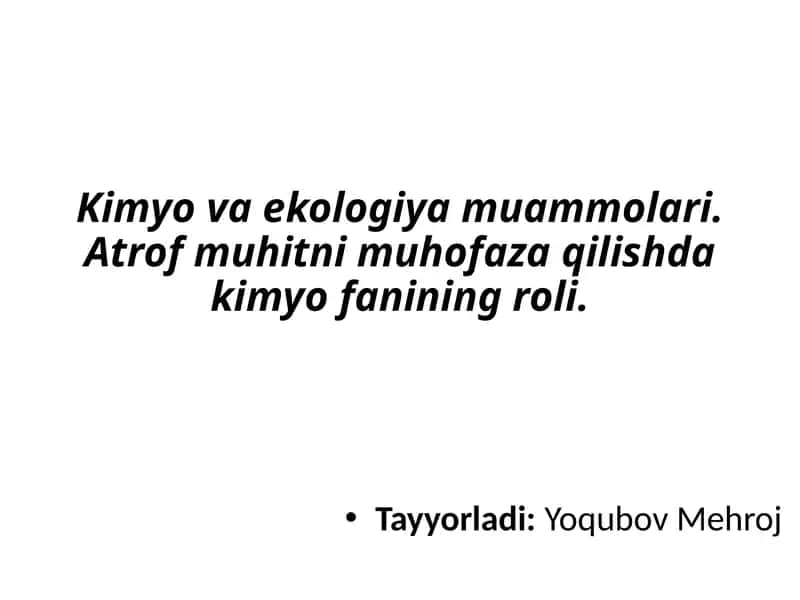 Kimyovaekologiyamuammolari 1