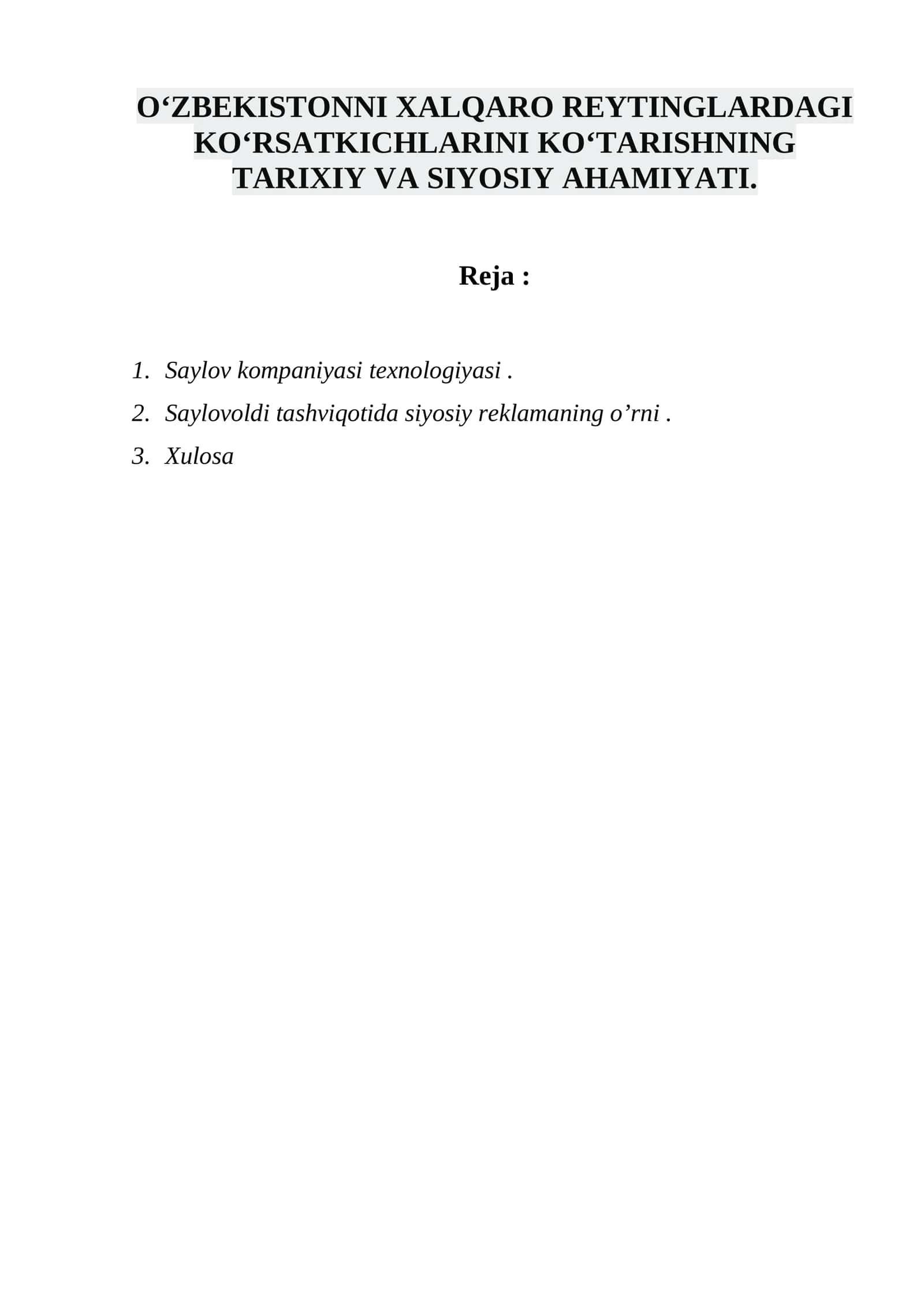 Saylov texnologiyalari 1