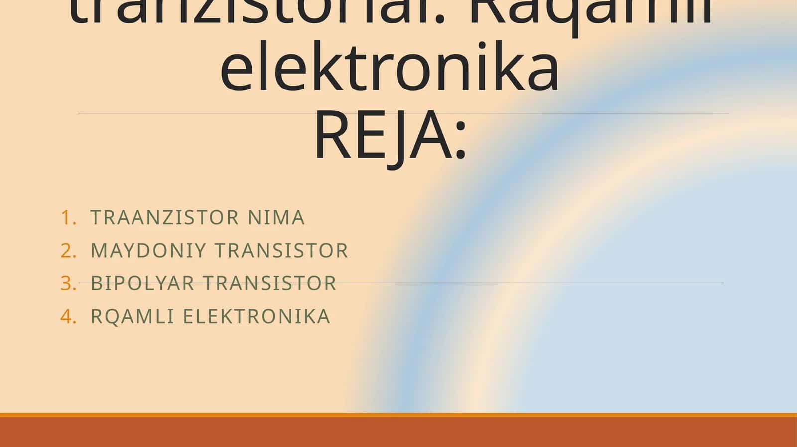 Bipolyar va maydonli tranzistorlar 1