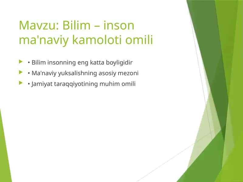 Bilim–insonma'naviykamolotiomili 1
