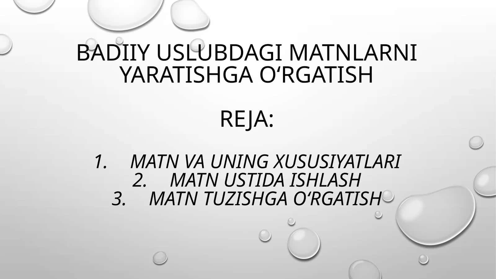 Badiiy uslubdagi matnlar ni yaratishga o‘rgatish 1