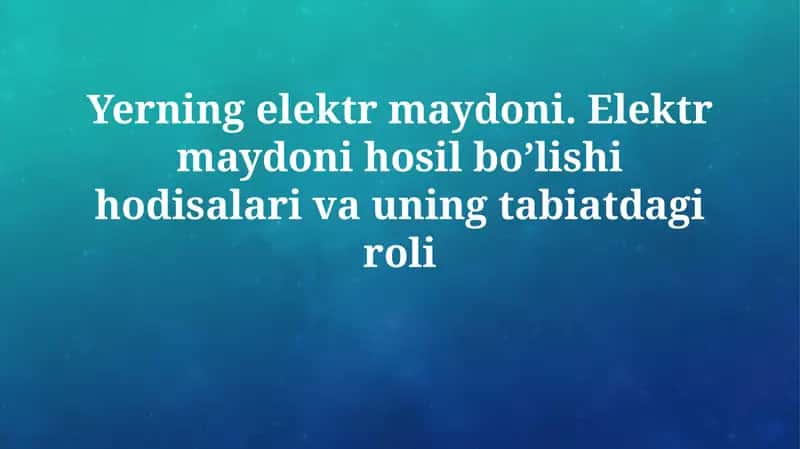 Elektr maydoni 1
