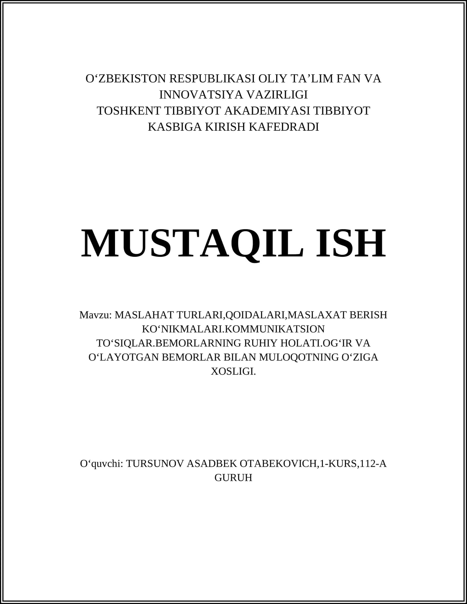 MASLAHAT TURLARI 1