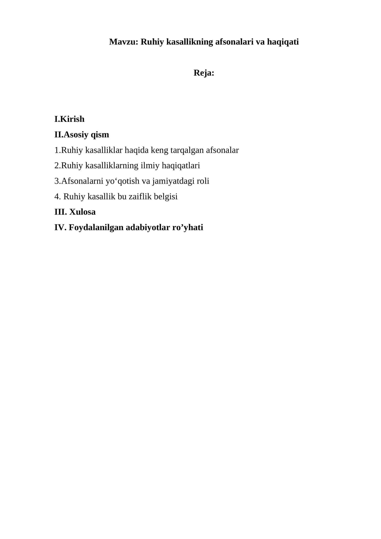 Ruhiy kasallikning afsonalari va haqiqati 1