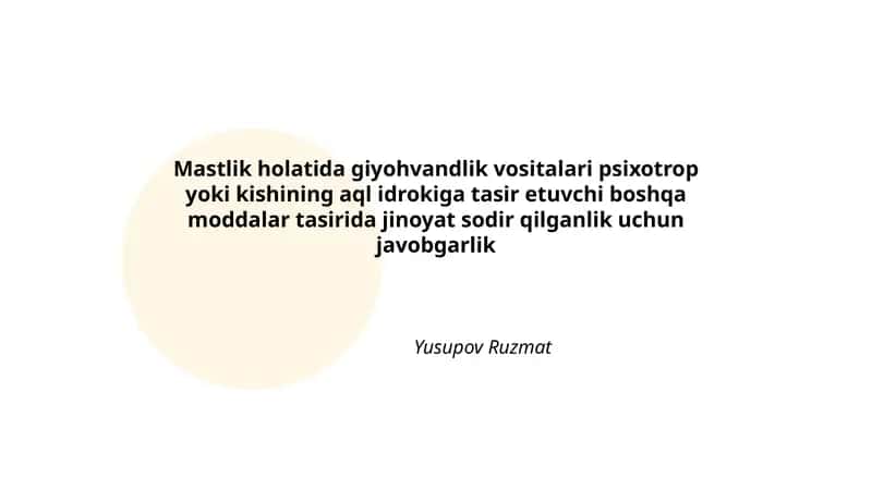 Mastlik holatida giyohvandlik vositalari 1