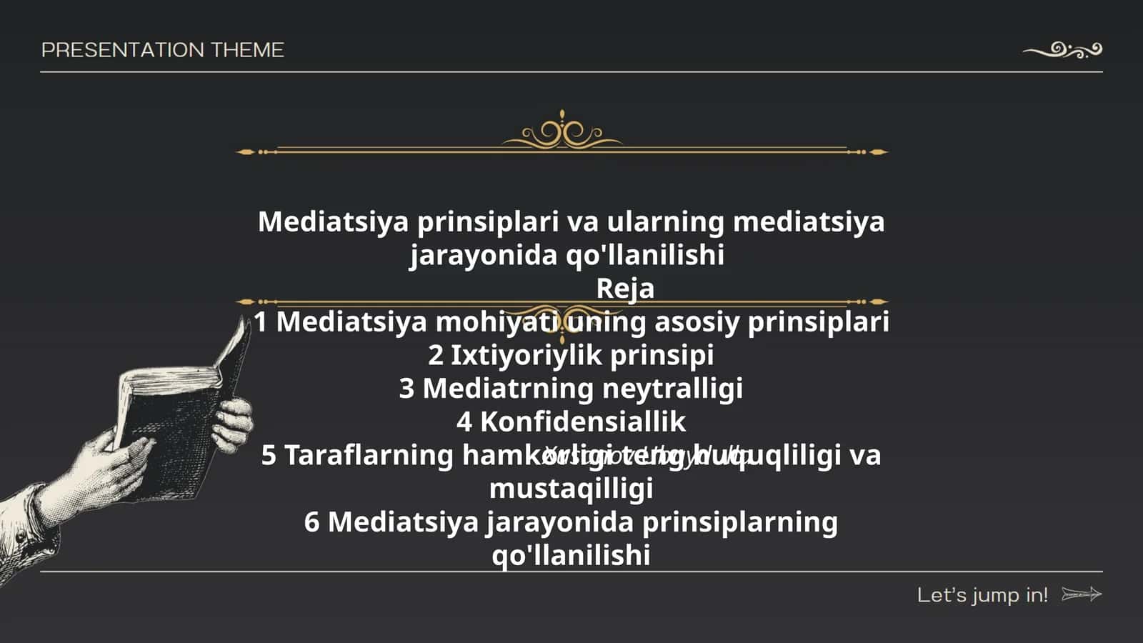 Mediatsiya prinsiplari va ularning mediatsiya jarayonida qo'llanilishi 1