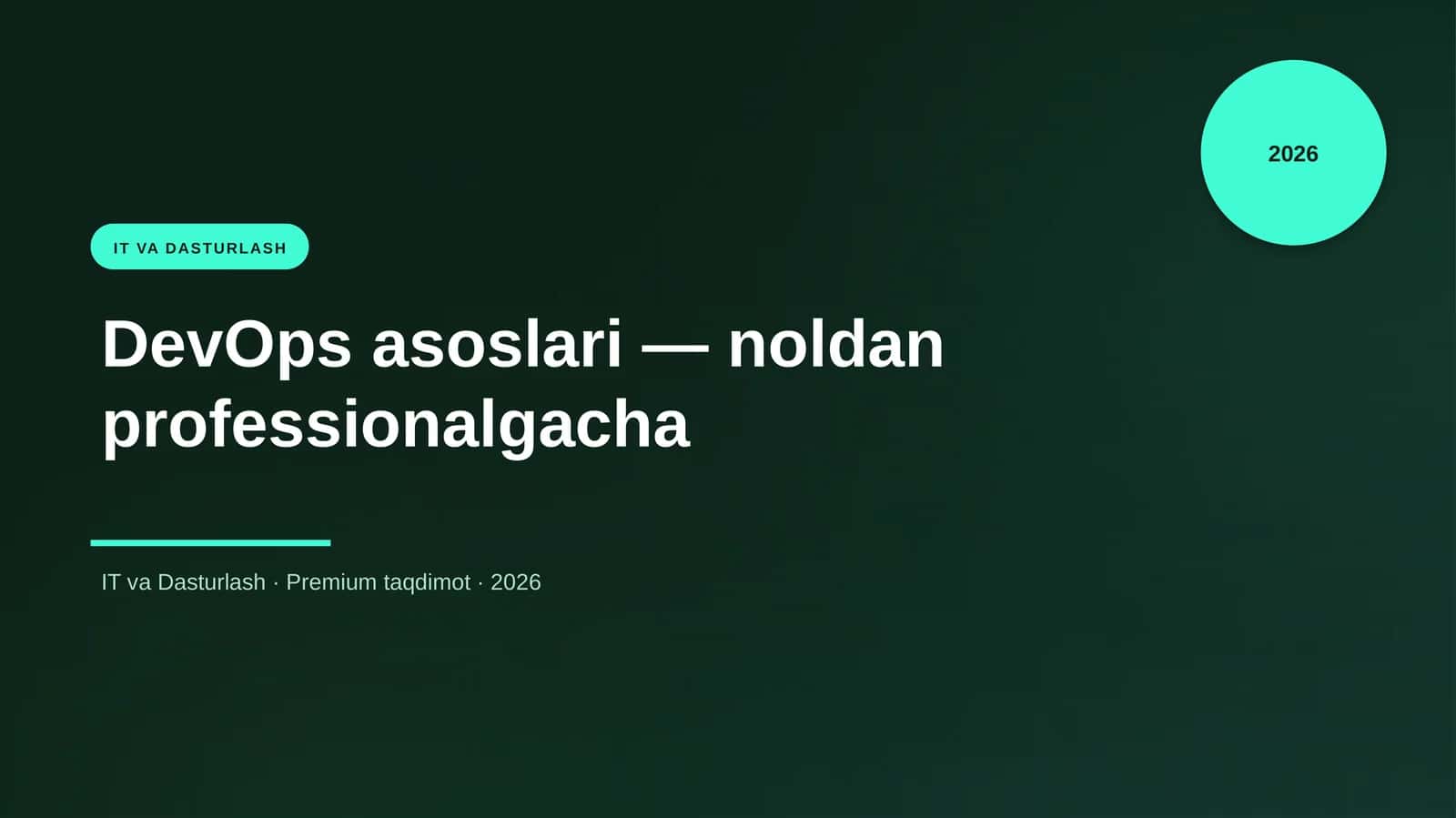 DevOps asoslari — noldan professionalgacha 1