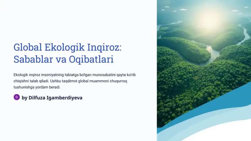 Ekologik Inqiroz: Sabablar va Oqibatlari 1