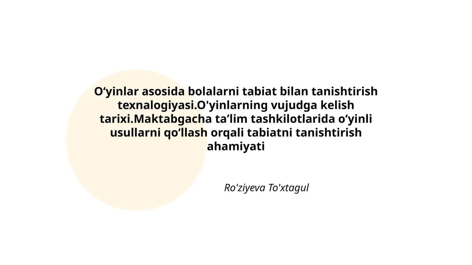 Oʻyinlar asosida bolalarni tabiat bilan tanishtirish texnologiyasi 1