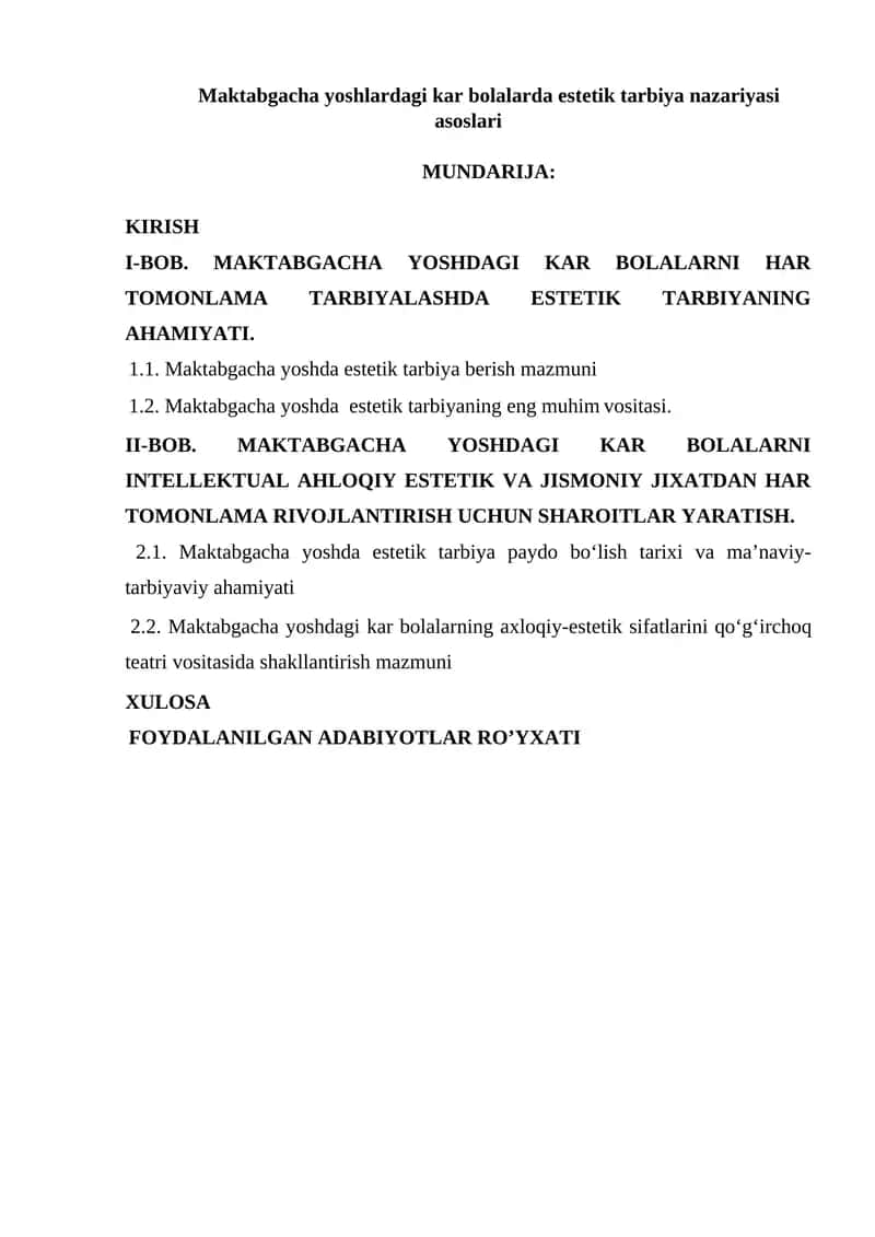 Estetik tarbiya nazariyasi asoslari 1