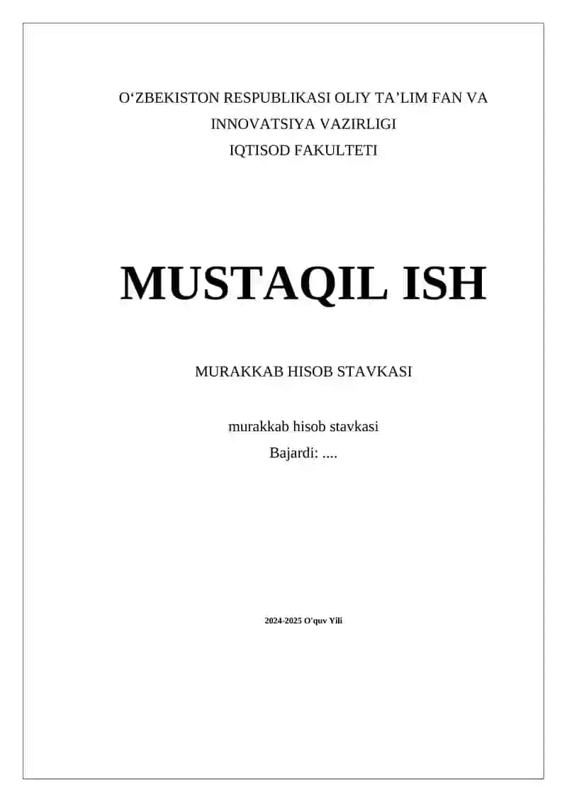 Murakkab hisob stavkasi