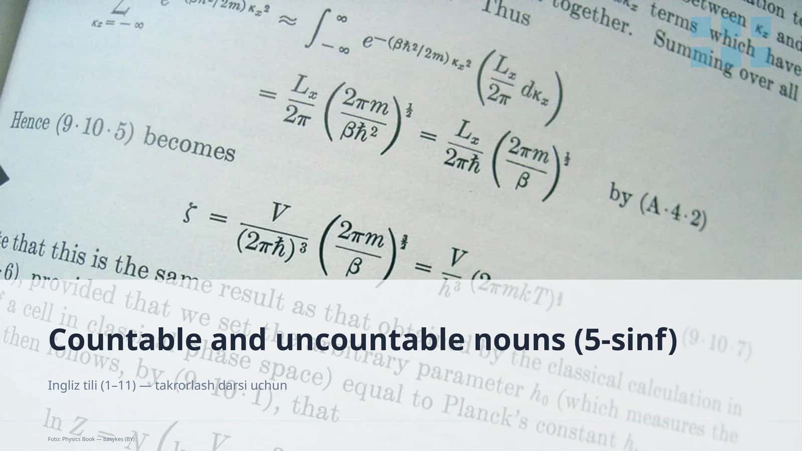 Countable and uncountable nouns (5-sinf) 1