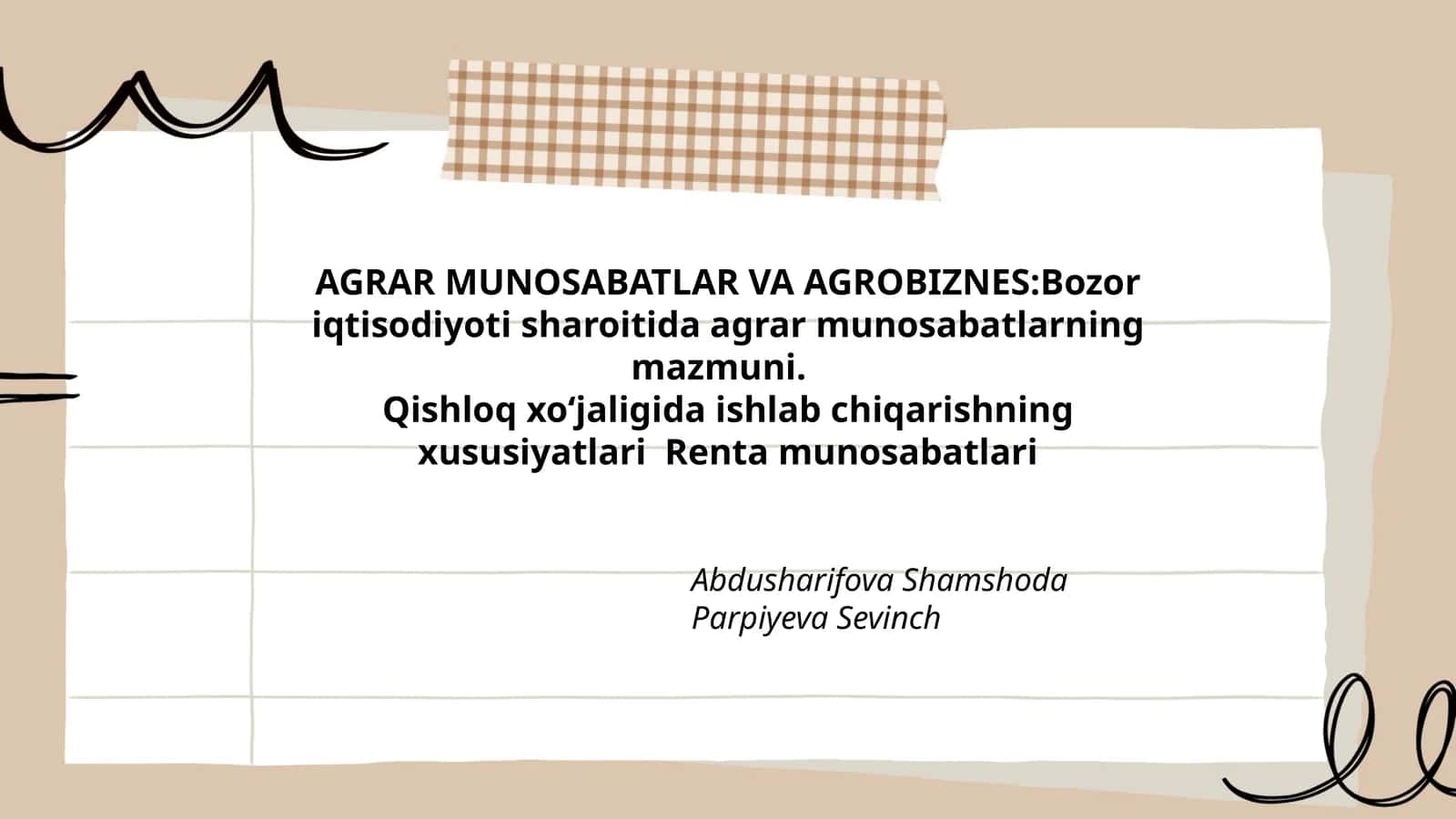 AGRAR MUNOSABATLAR VA AGROBIZNES 1