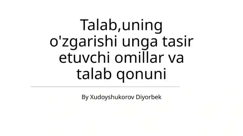 Talab qonuni 1