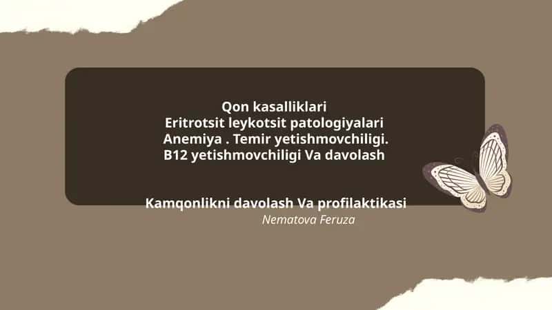 Qon kasalliklari 1