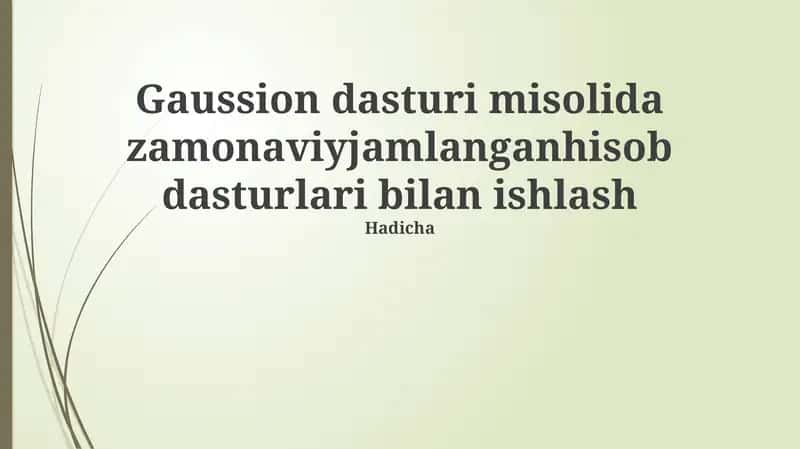 Gaussion dasturi 1