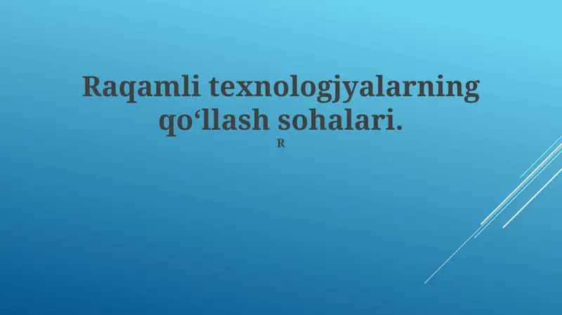 Raqamli Transformatsiya Misollari 1