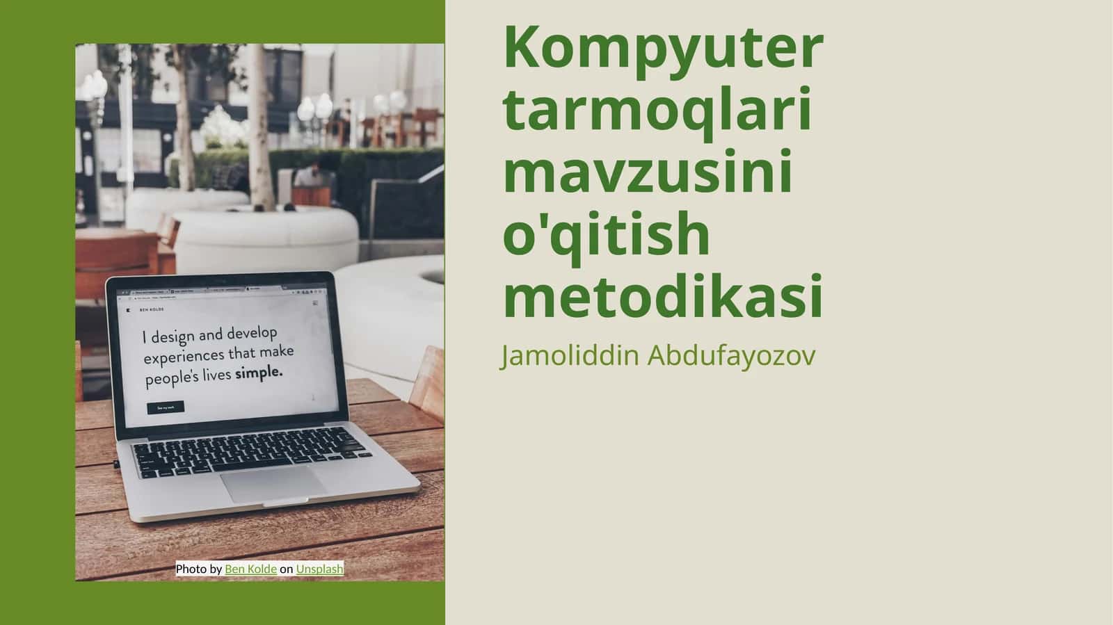 Kompyuter tarmoqlari mavzusini o'qitish metodikasi 1