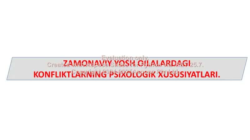 Zamonaviy yosh oilalardagi konfliktlarning psixologik xususiyatlari 1
