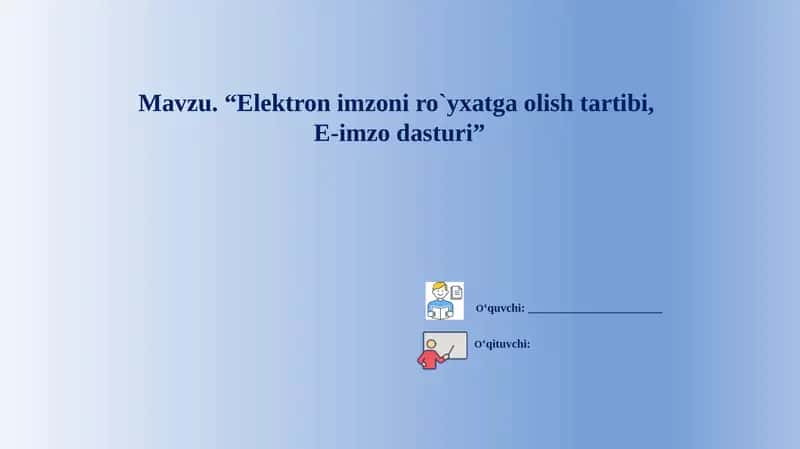 Elektronimzoniro`yxatgaolishtartibi,E-imzodasturi 1