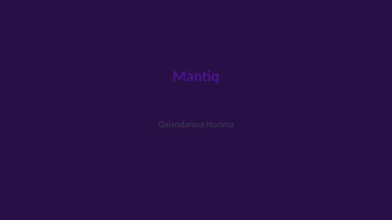 Mantiq 1