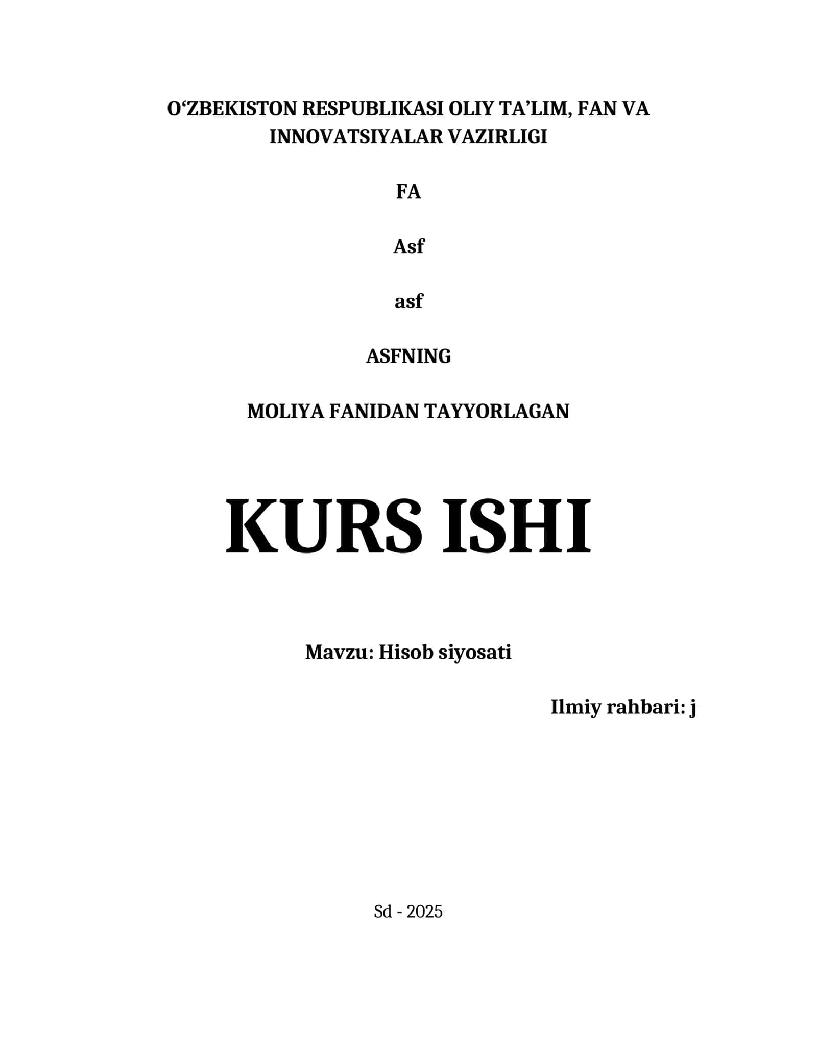 HISOB SIYOSATI 1