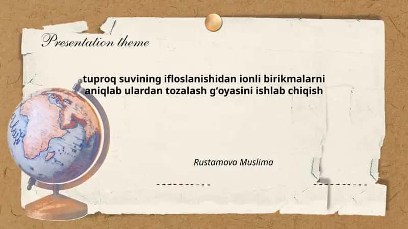 Tuproq suvidagi ionlarni aniqlash 1