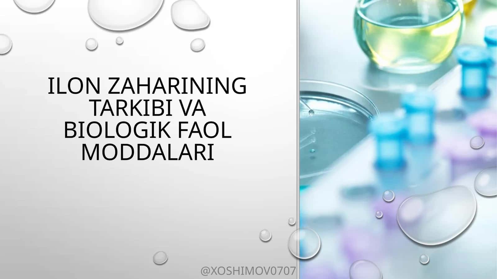 Ilon zaharining tarkibidagi biologik faol moddalar 1