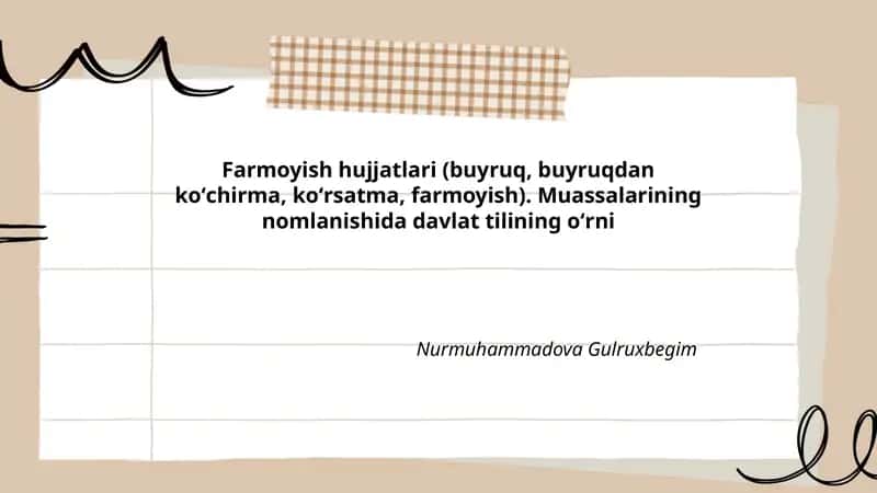 Farmoyish hujjatlari 1