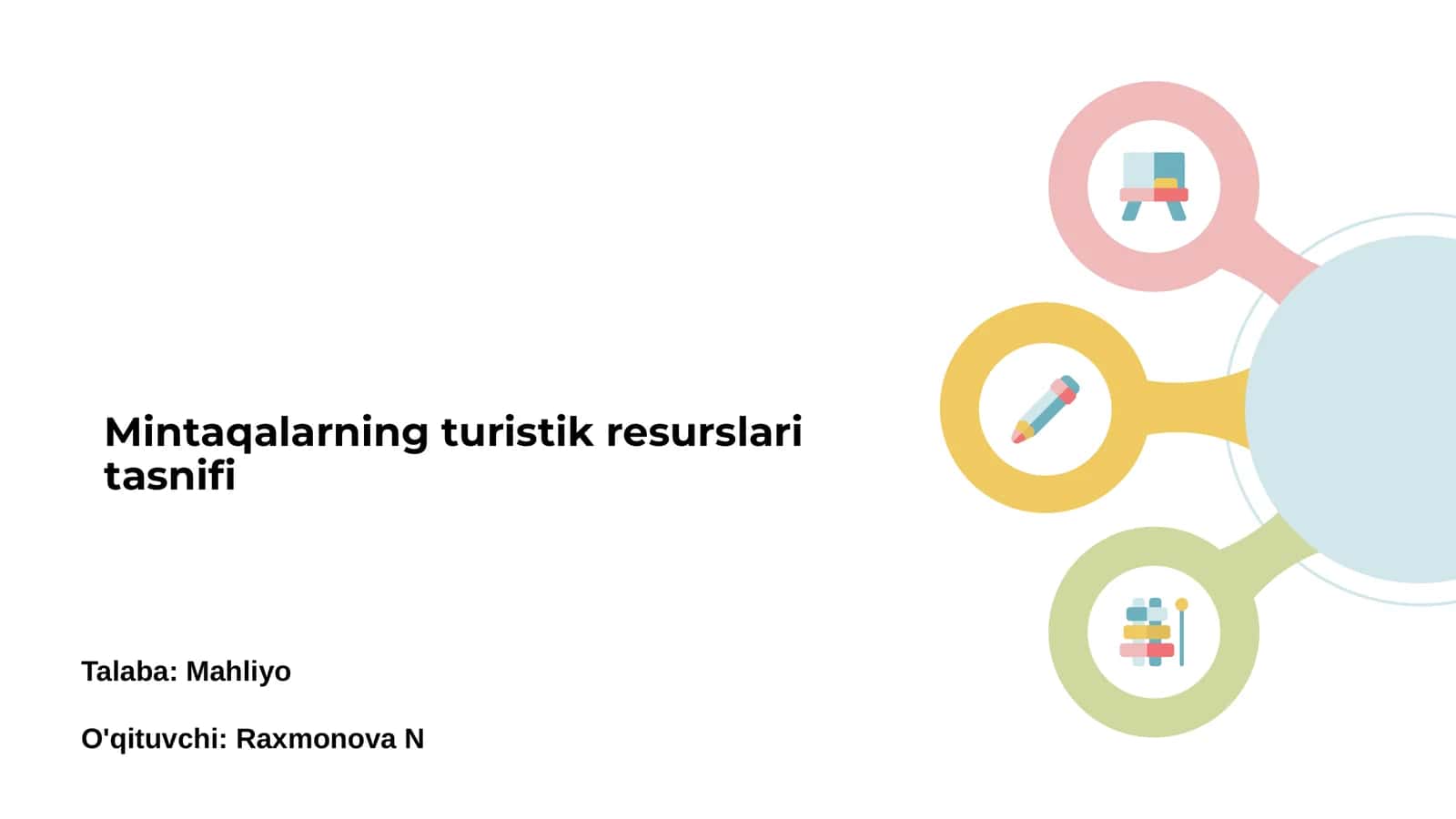 Mintaqalarning turistik resurslari tasnifi 1