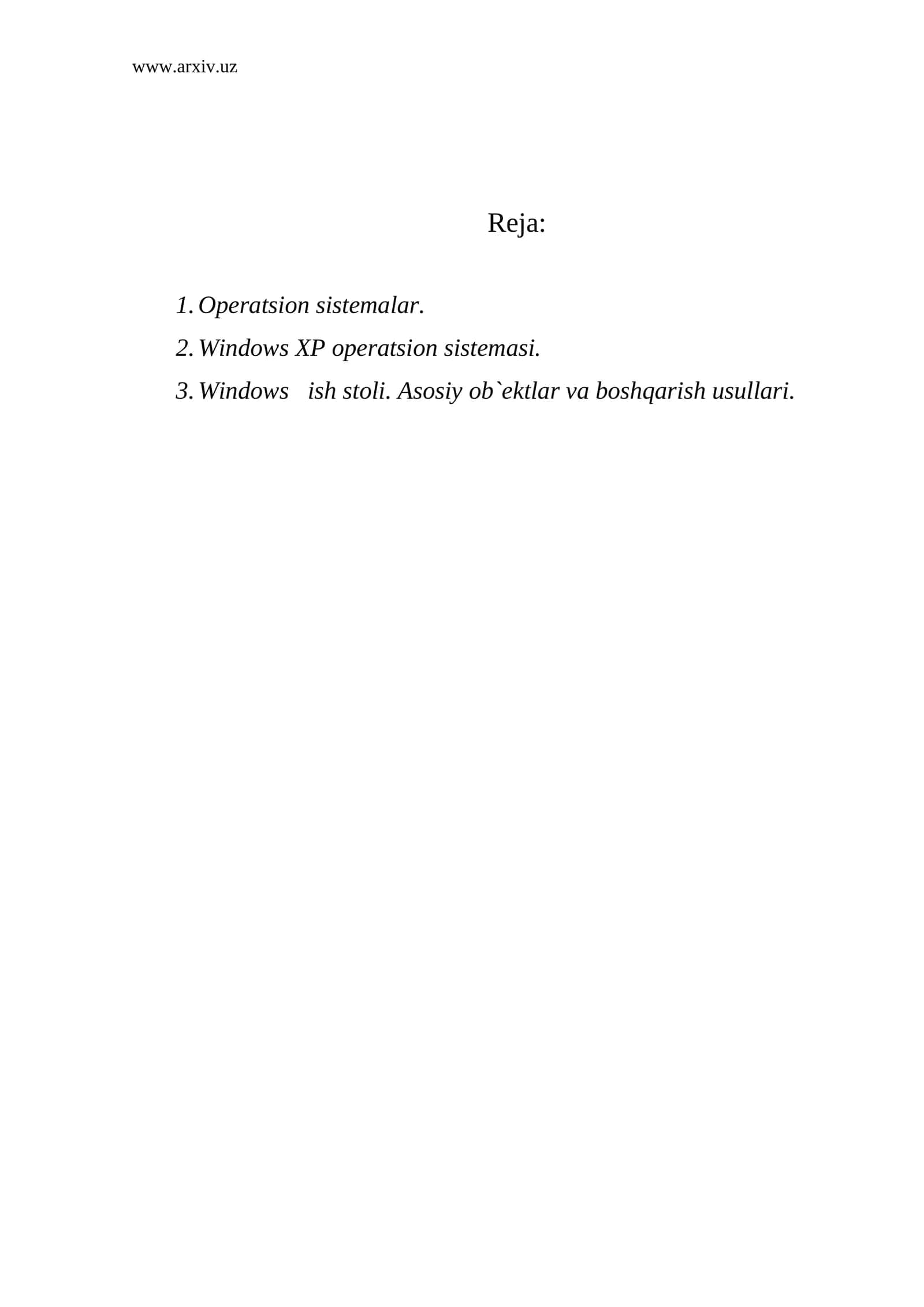Operatsion sistemalar 1