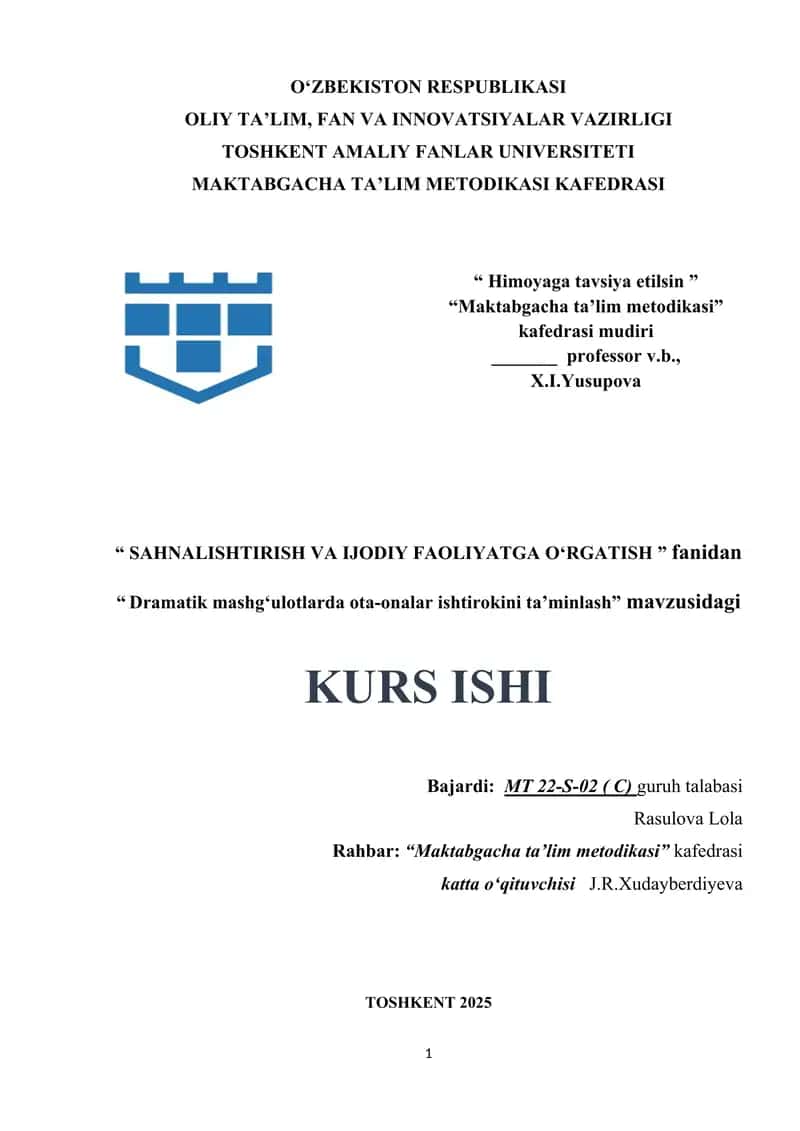 Dramatik mashgʻulotlarda ota-onalar ishtirokini ta’minlash 1