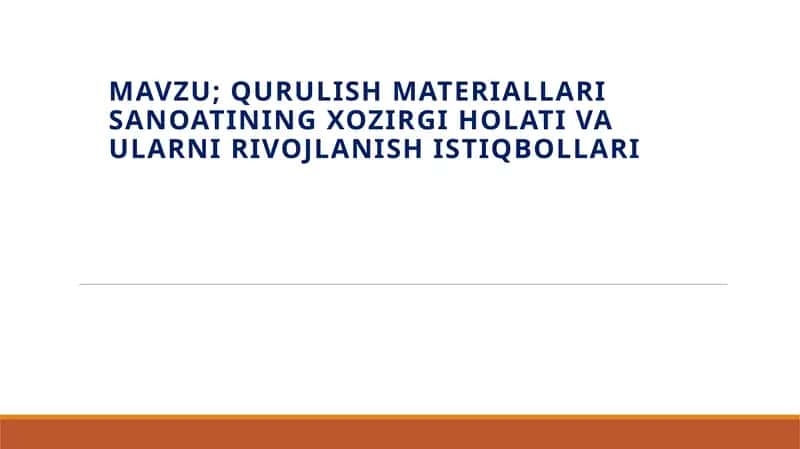 Qurilish materiallari sanoati 1