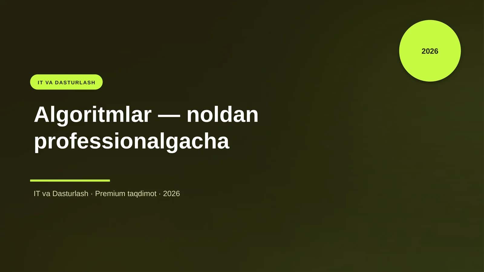 Algoritmlar — noldan professionalgacha 1