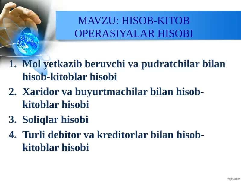 HISOB-KITOB OPERASIYALAR HISOBI 1